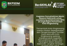 BKPSDM sedang melaksanakan Kegiatan Pemutakhiran Sistem dan Perangkat Mesin Absensi Elektronik.